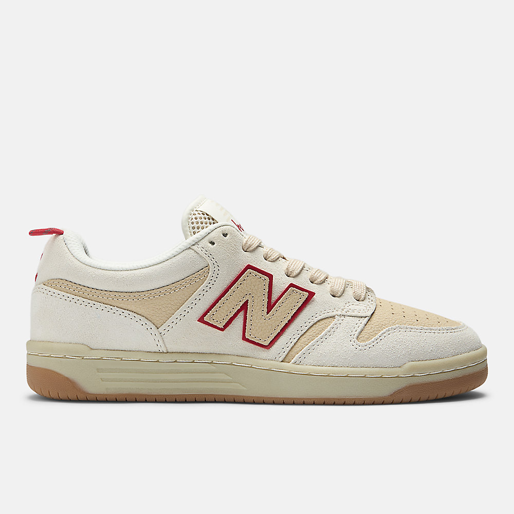 New Balance NB Numeric 480 Shoes Sea Salt with Red